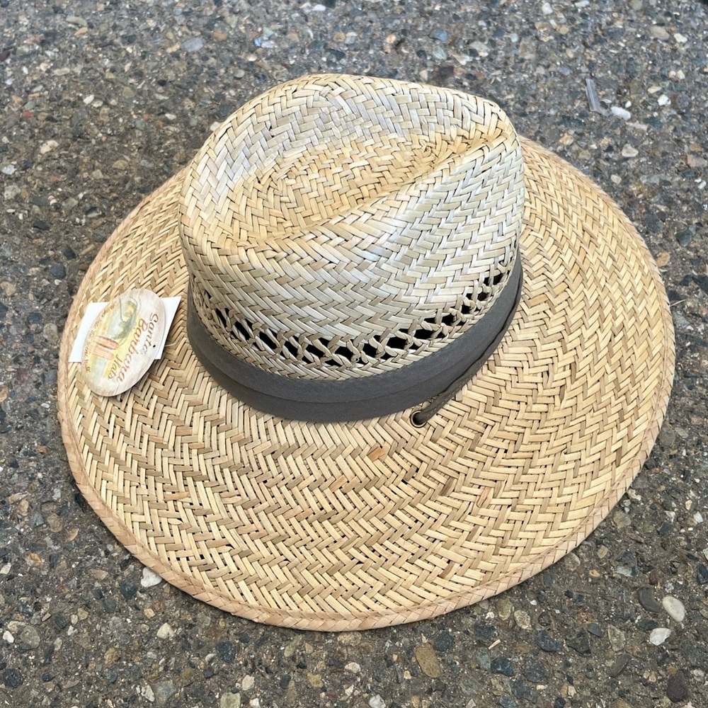 Santa Barbara Lifeguard/Rush Straw Sun Hat with Brown Band